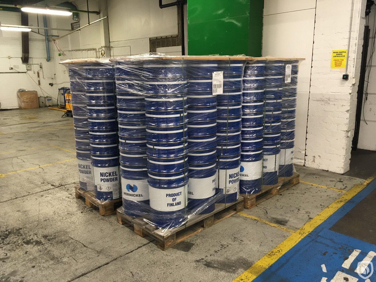 57 liter samples on pallet